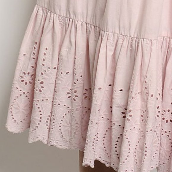 Cotton Eyelet Detail Sleeveless Smocked Sundress Dress - Picture 5 of 11